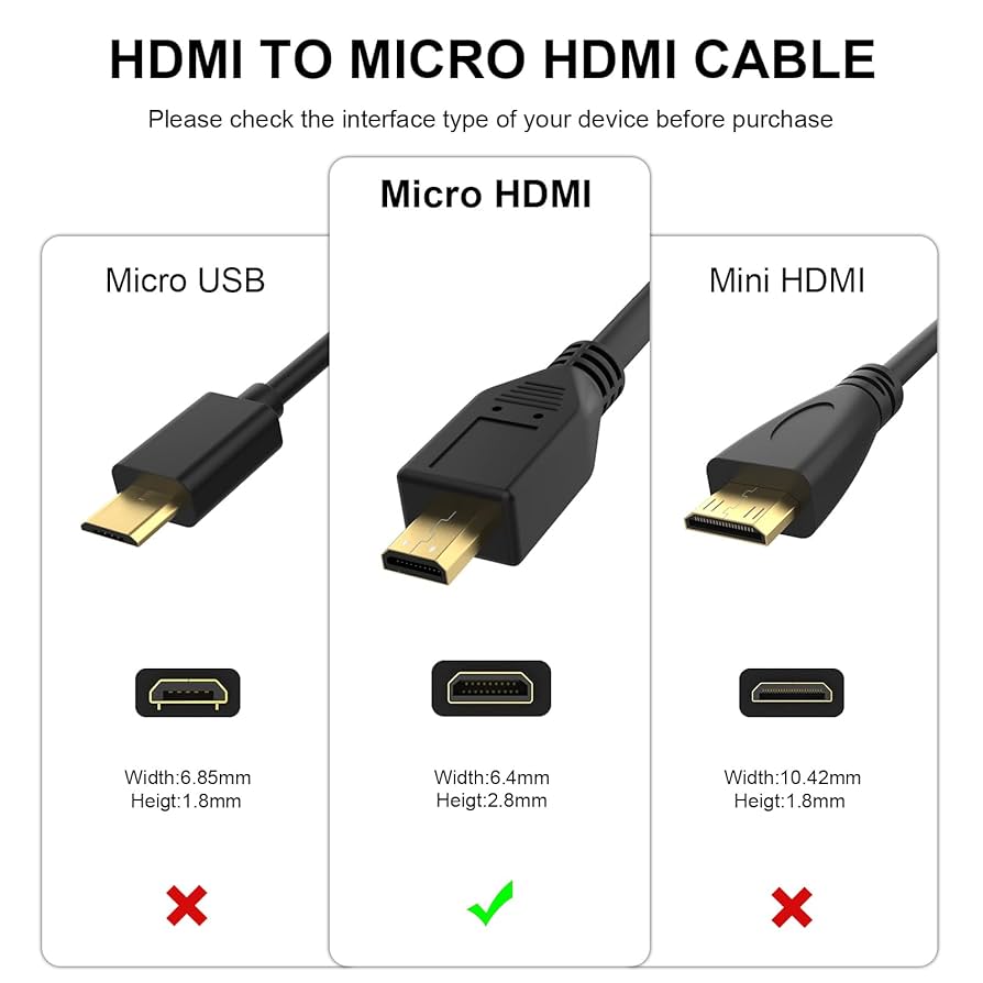 Amazon.com: 8K Micro HDMI to HDMI Cable Compatible with
